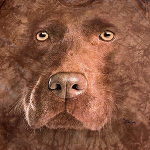 The Mountain Artistic Tie Dye Short Sleeve Chocolate Lab Dog T-Shirt